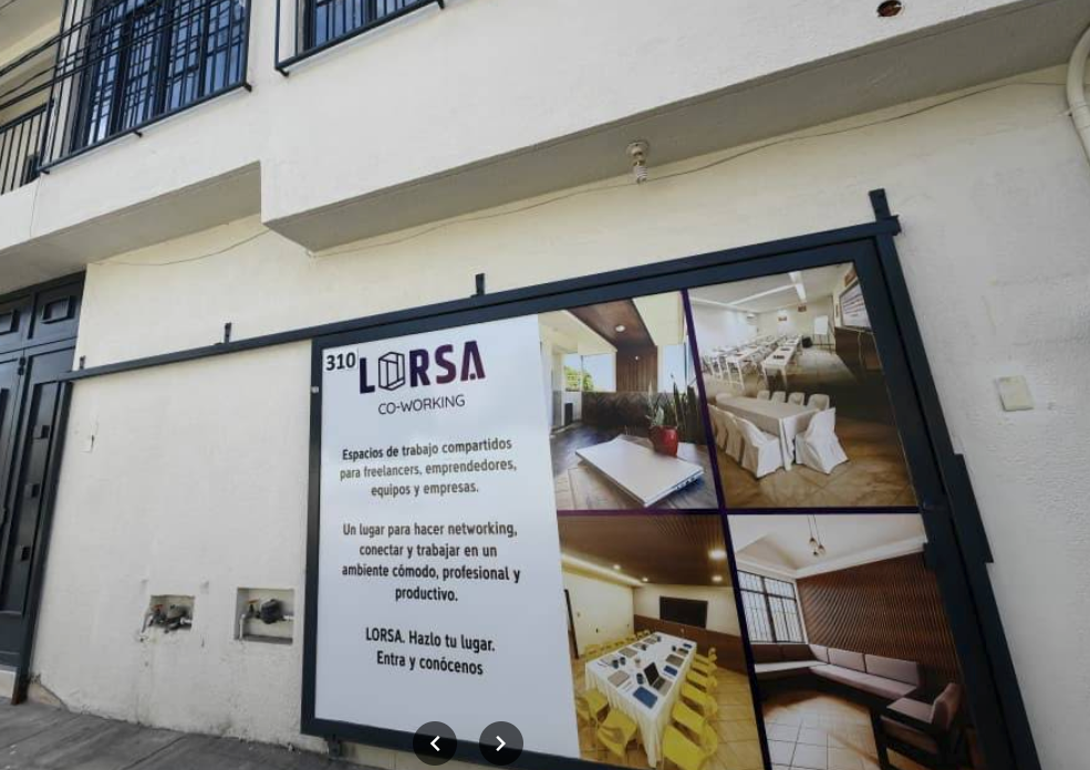 Fachada y recepción de Lorsa Coworking